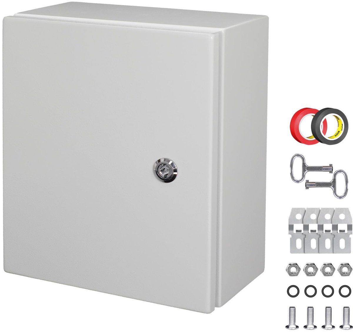 Schakelkast IP66 300 × 250 × 150 mm - Stalen aansluitdoos - Afsluitbaar - Geschikt voor binnen en buiten - ShopVlot