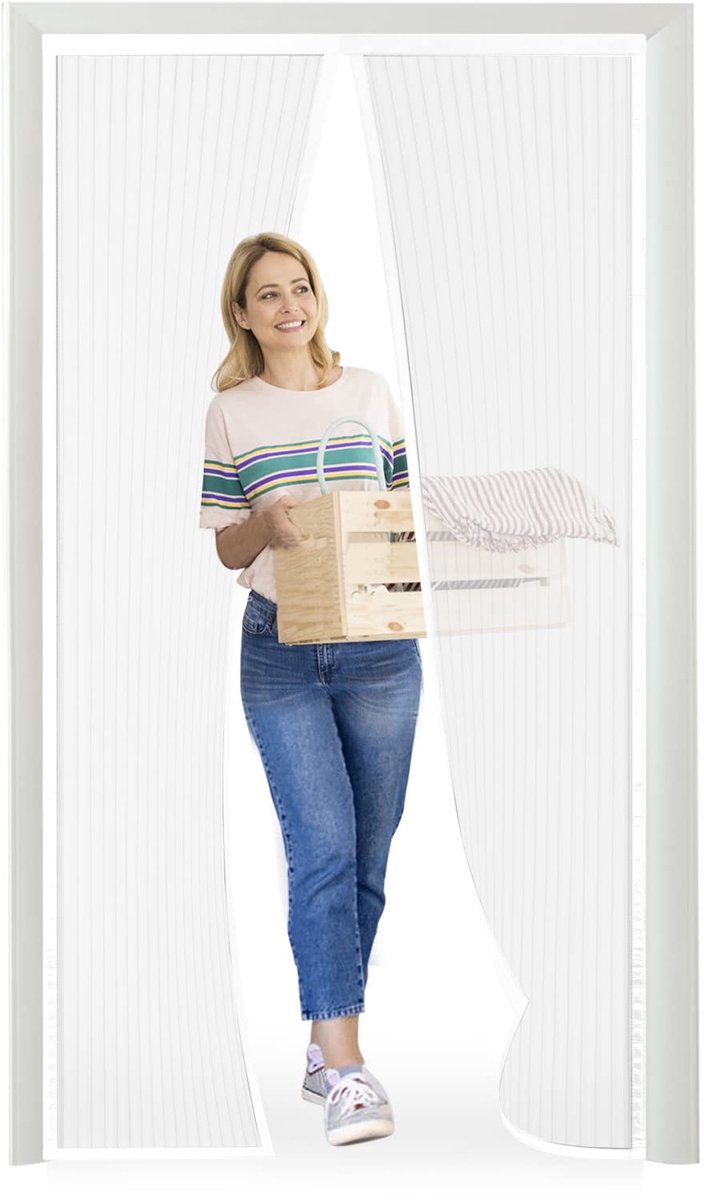 Vliegengaas voor deur 130 x 210 cm - magnetisch deurgordijn - muggenbescherming - eenvoudig te installeren - ShopVlot