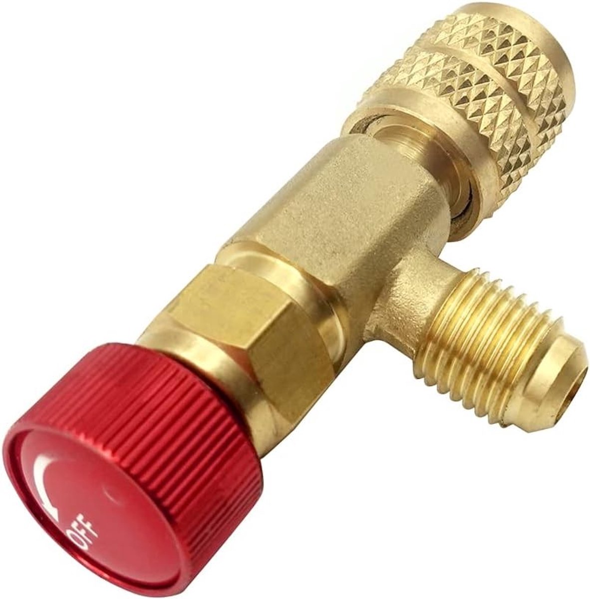 Veiligheidsventiel voor R410A Airconditioning - 1/4 Inch en 5/16 Inch Messing Regelventiel voor Koelmiddel, Ideaal voor Airconditioning Reparatie en Onderhoud
