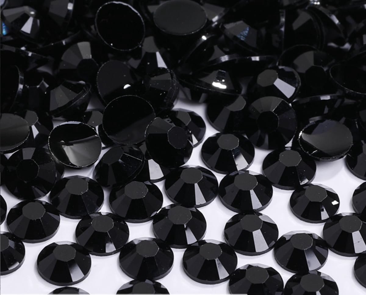 Strass-steentjes 6 mm - Ronde kristallen - Zwart - Perfect voor nagel- en kledingdecoratie - ShopVlot