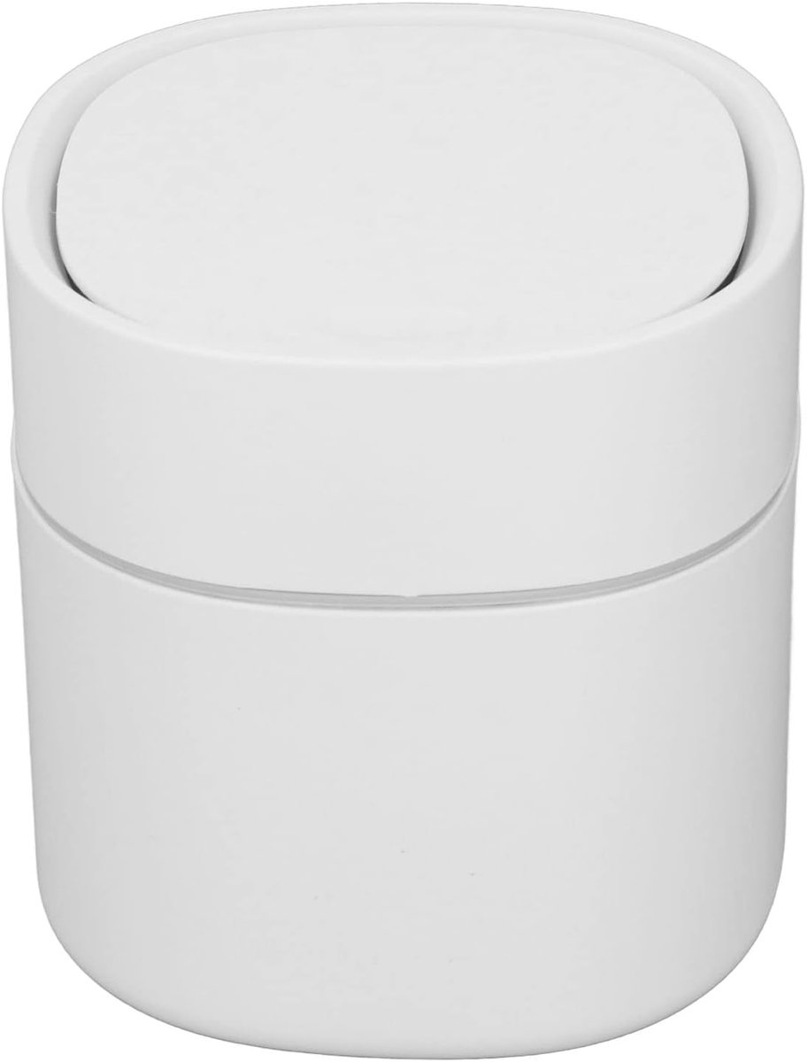 Mini Prullenbak Met Deksel - Wit - Multifunctioneel - Ideaal Voor Bureau Of Badkamer - ShopVlot