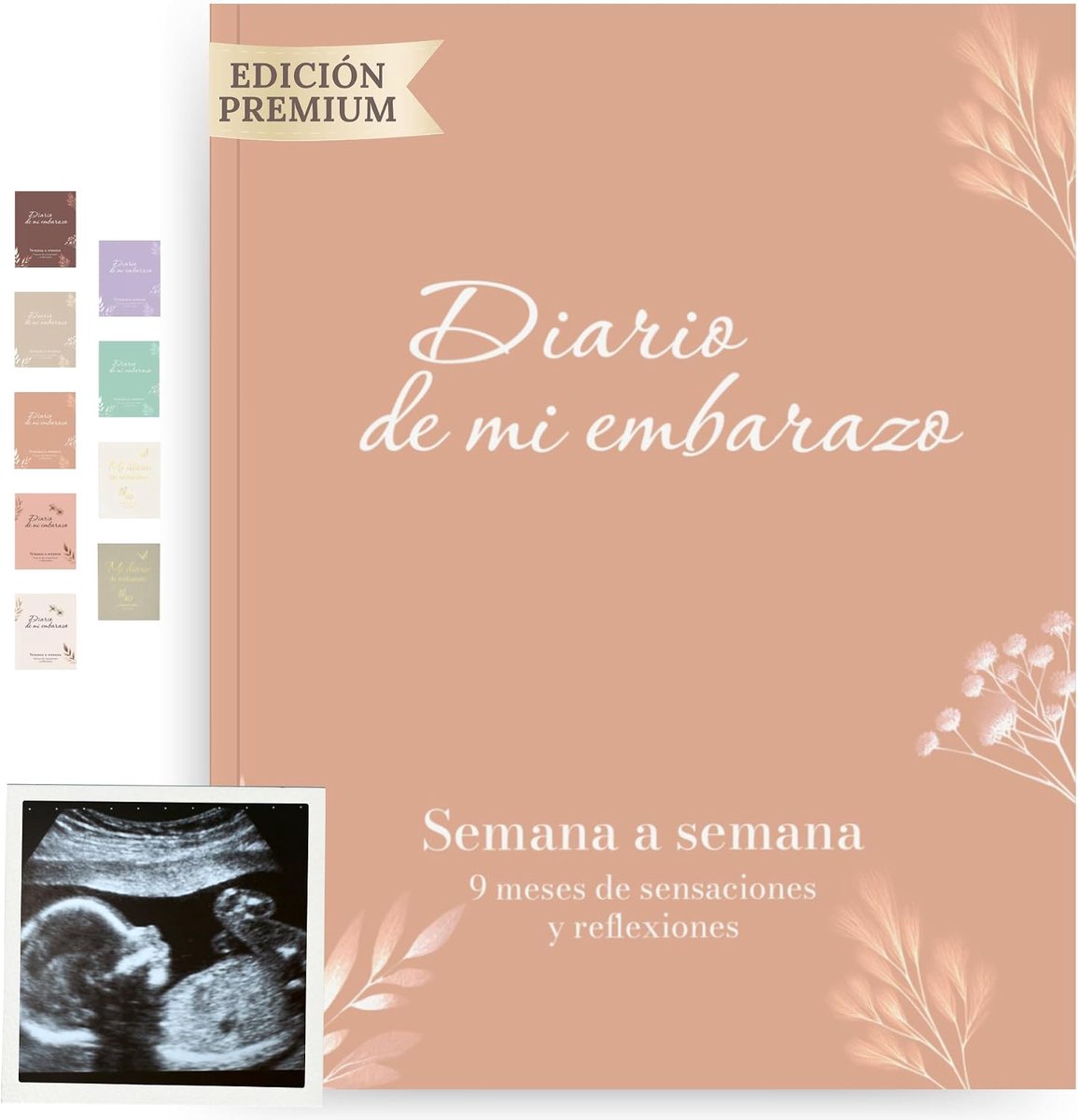 HuBorns - Maternity diary for mom, to record every moment week after week, with space for photos and ultrasonic - ShopVlot