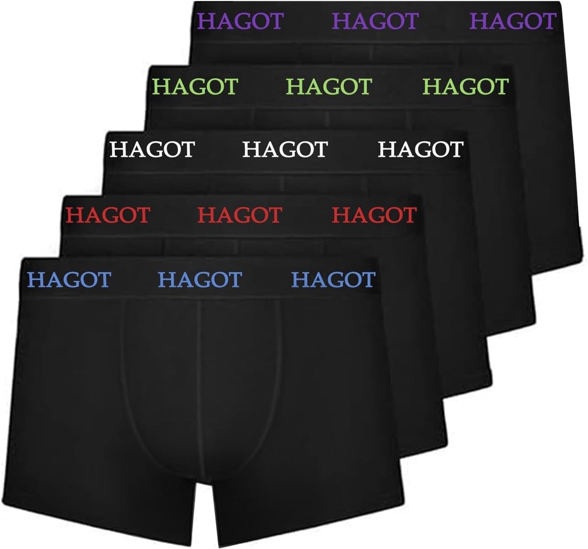 Set van 5 heren boxershorts met elastische tailleband, ademende en zachte katoen, comfortabele hipster ondergoed voor mannen