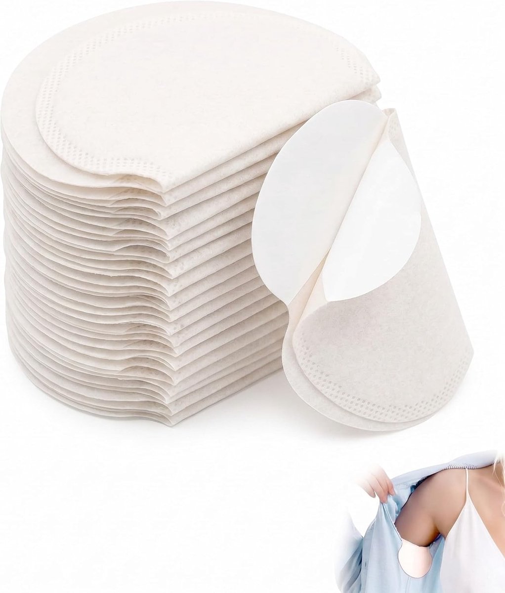 50 Stuks Onderarm Pads, Zelfklevend en Onzichtbaar, Ultra Absorberend voor Zweetvlekken, Ademend en Comfortabel voor Mannen en Vrouwen