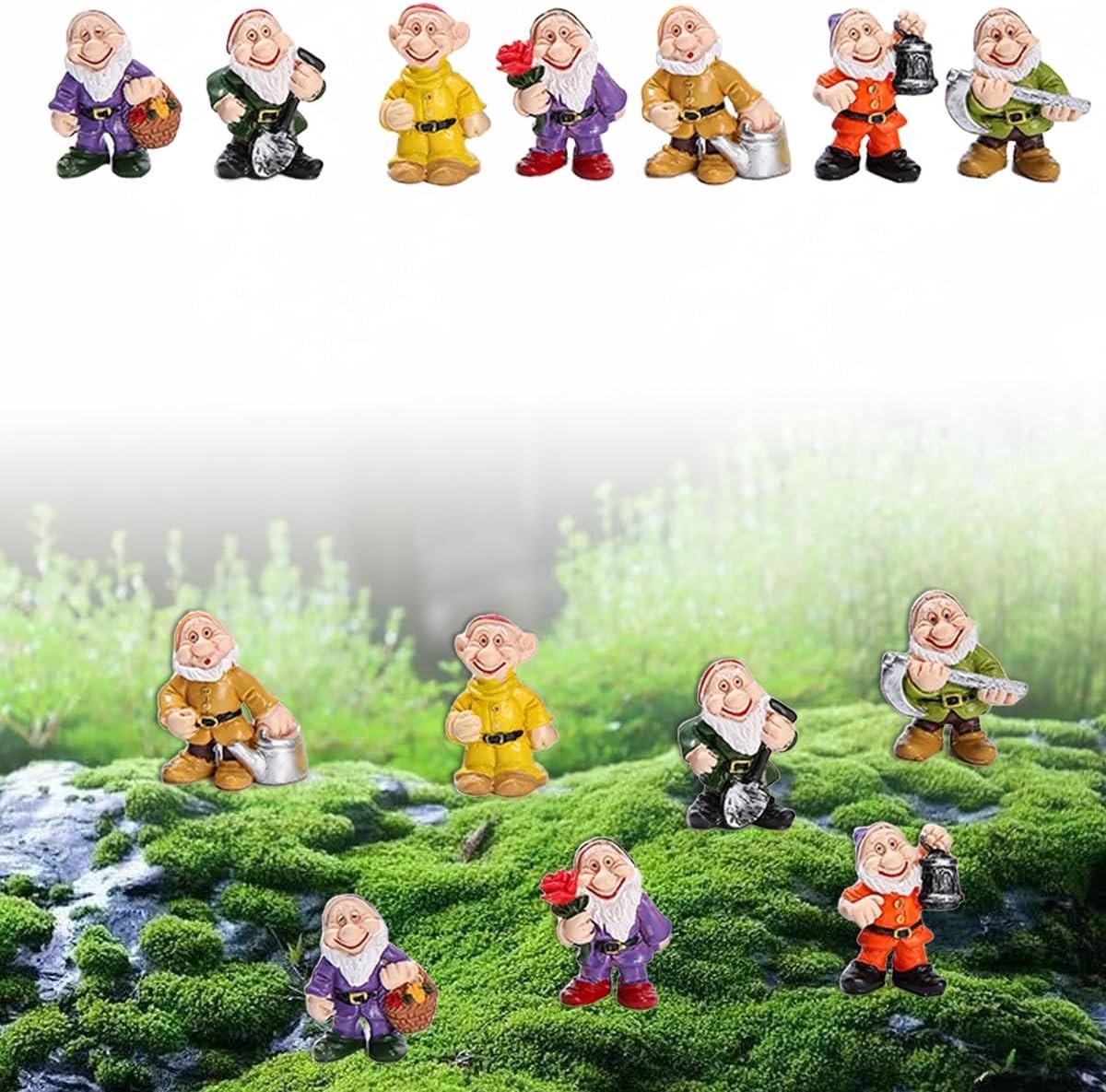 Tuinkabouters - Verschillende Kleuren - 4,5 cm - Hars Tuindecoratie - Voor Miniatuurtuinen