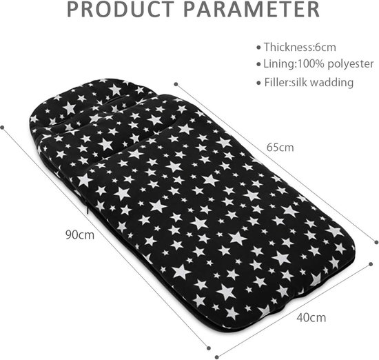Universele Voetenzak - Baby warmer - Baby comfort - Verstelbaar harnas - 40 x 90 cm - Zwart van Universele — afbeelding 5