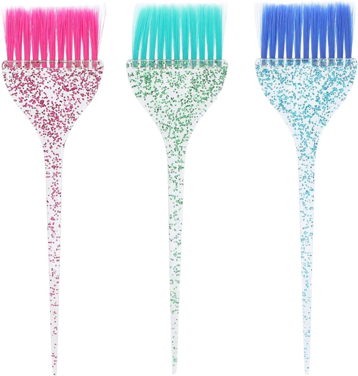 Professionele Haarverfkwasten Set, 3-delige Verfkwasten met Lange Handgreep, Ideaal voor Kappers en Thuisgebruik