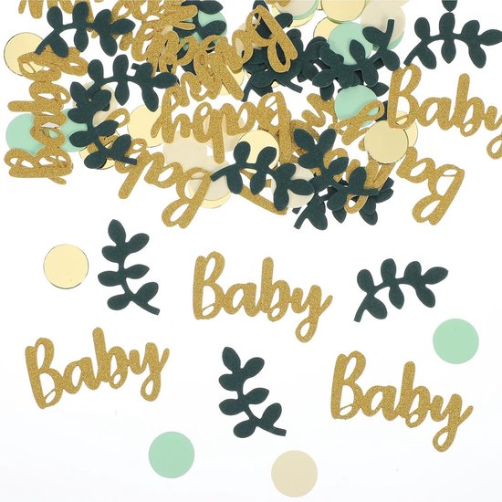 100 Stuks Groene Tafelversiering Confetti voor Verjaardagen, Babyshowers en Gender Reveal Feesten