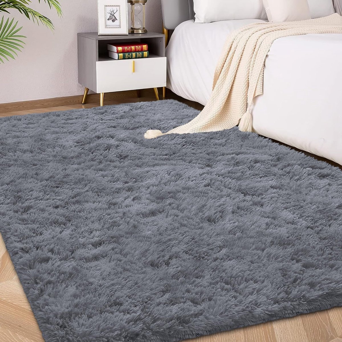 Shaggy tapijt 90 x 150 cm - hoogpolig - antislip - ideaal voor woonkamer en slaapkamer - ShopVlot