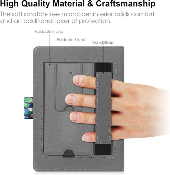 Universele Beschermhoes voor 6.8 inch en 7 inch eReaders met Stand - Geschikt voor Pocketbook, Tolino, Sony en Kobo, Ideaal voor Kindle Paperwhite en Kobo Clara HD van Universele — afbeelding 5