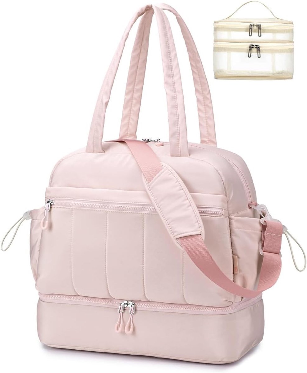 Reis Duffle Bag voor Handbagage 40x35x20 cm - Ruime Weekender Tas met Natvak en Schoenentas voor Vrouwen - Ideaal voor EasyJet en Lufthansa, 32L Capaciteit, Perfect voor Vakantie en Sportactiviteiten