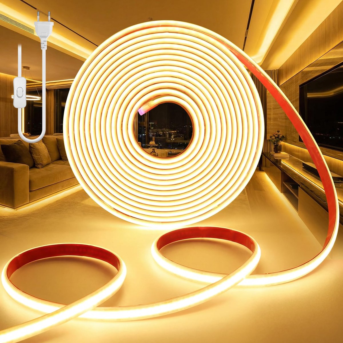 LED Strip 15M 220V - Waterdicht - Snijdbaar - Voor sfeervolle buitenverlichting - ShopVlot