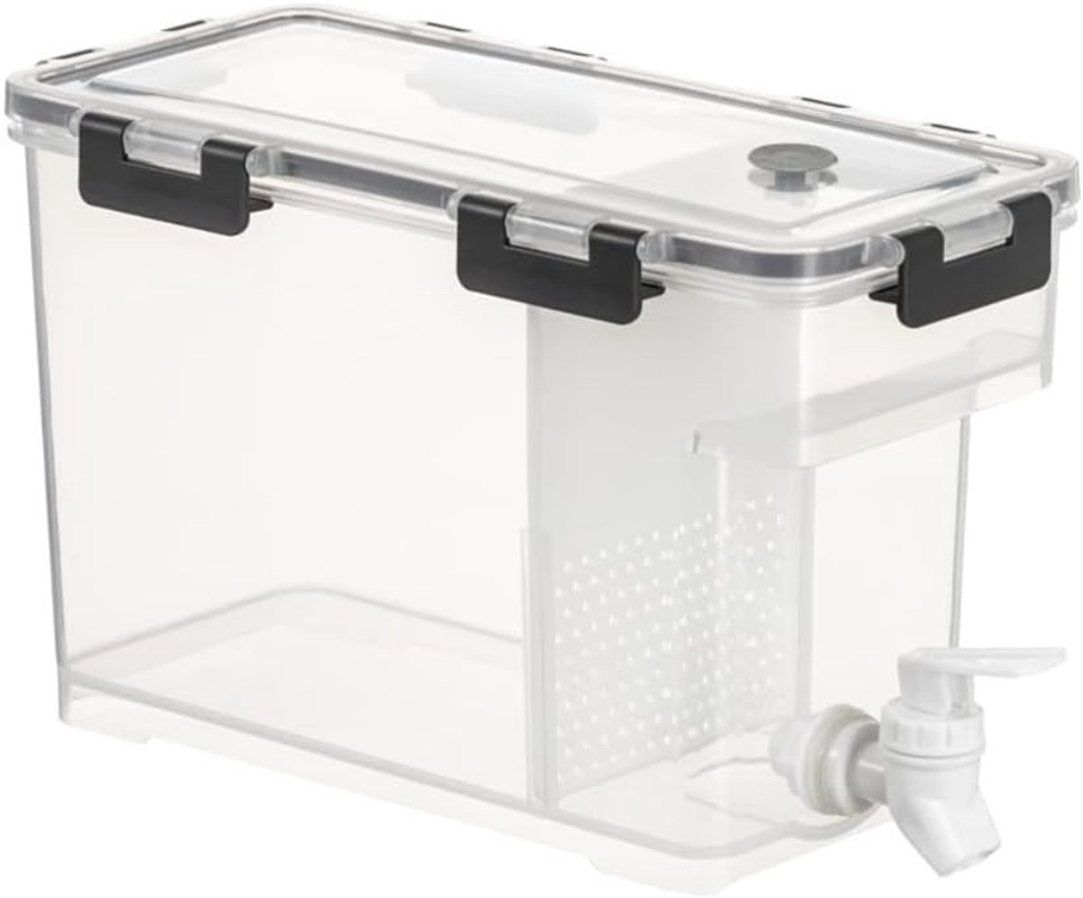 Waterdispenser met kraan voor koelkast, plastic, 2 liter, ideaal voor sap en dranken, navulbaar en praktisch voor op bureau