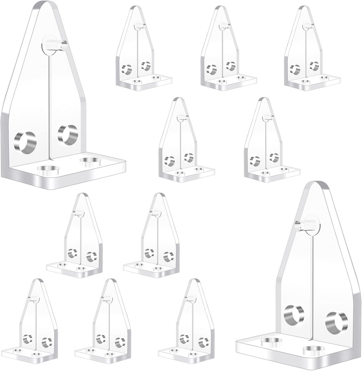 SnelShoppen - 12 Stuks Transparante Plastic Raamjaloezieën Bevestigingshouders, Eenvoudige Installatie, Handmatige Bediening, Voor Buiten, 2.5 cm Blin