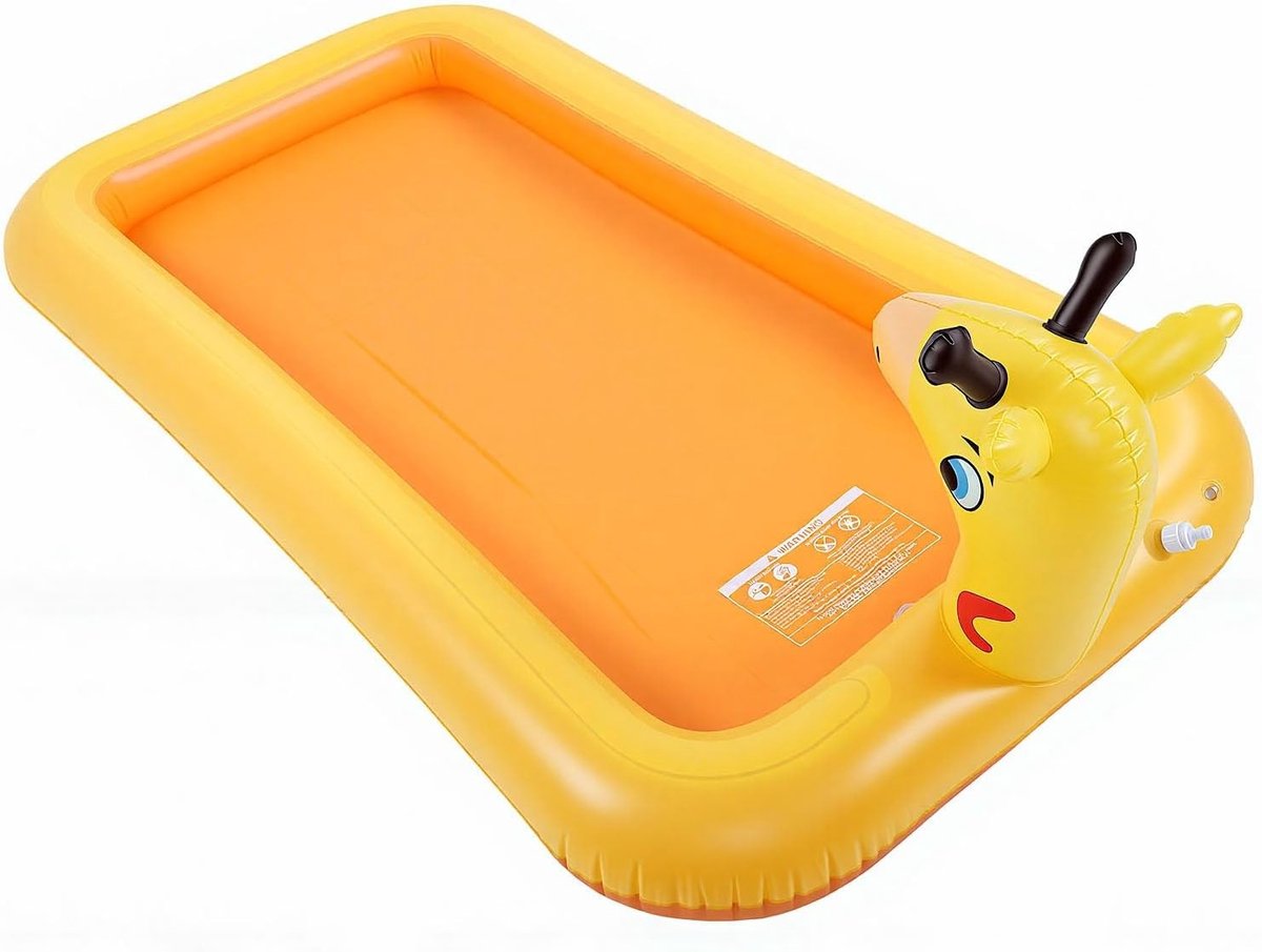 Opblaasbare Kinderzwembad van Dikke PVC Materiaal met Ingebouwd Sprinklersysteem en Veilige Randen voor Waterplezier, Ideaal voor Zomerpret en Buitenactiviteiten (200x110x19cm)