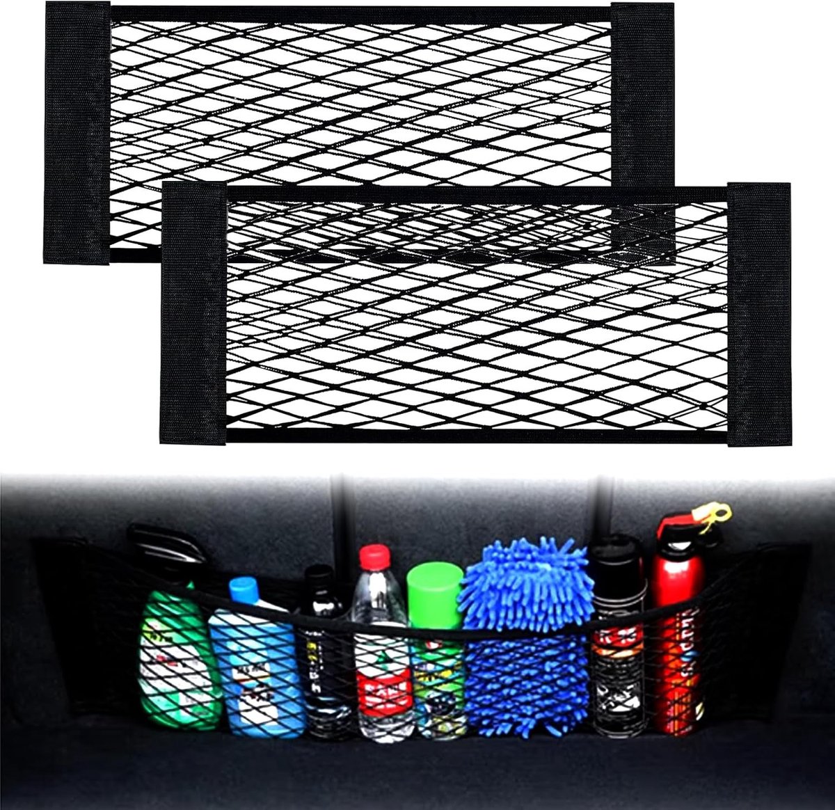 Set van 2 Elastische Opbergnetten voor Boten - 27 x 24 cm - Ideaal voor Bootaccessoires en Transport