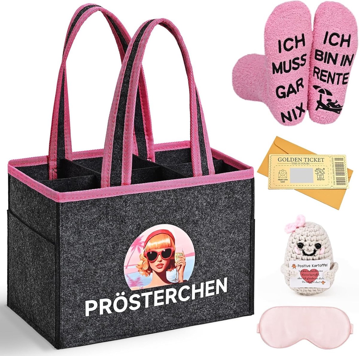 Pensioen cadeaus voor vrouwen in grijs, stijlvolle handtashouder, unieke geschenken voor de retraite