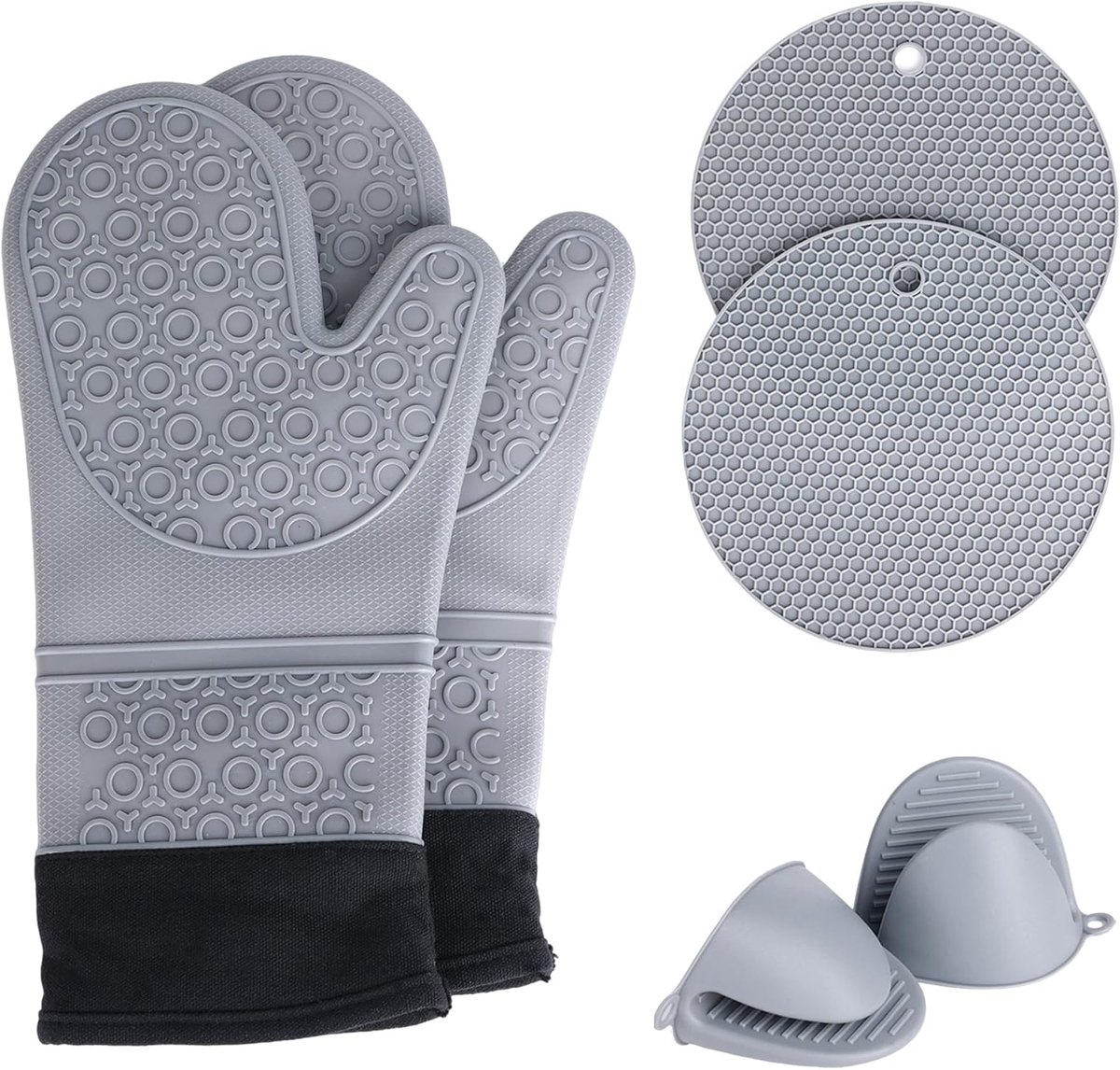 Ovenhandschoenen 36,6 cm - hittebestendig siliconen - waterdicht antislip - ideaal voor barbecue - ShopVlot