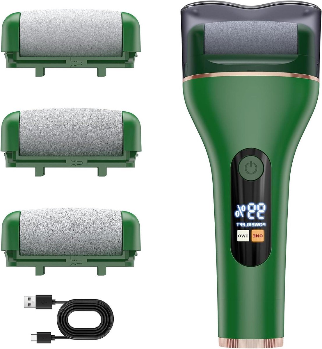 Elektrische Eeltverwijderaar - Voetvijl Set - Voetverzorging Thuis - IPX7 Waterdicht - 3 Rollen - Wit