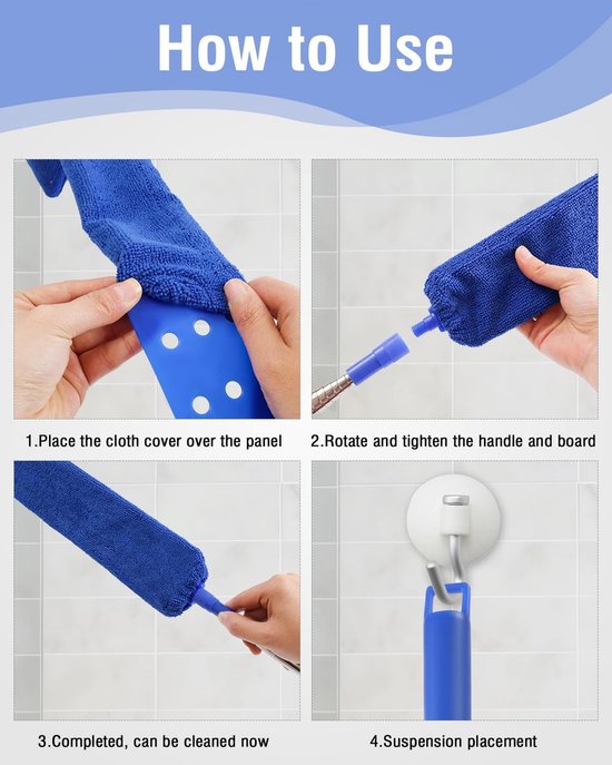 Uitschuifbare Stofborstel - Microfiber Duster - Stofvrij Maken - Flexibel Bereik - 2.5 Meter - Blauw — afbeelding 5