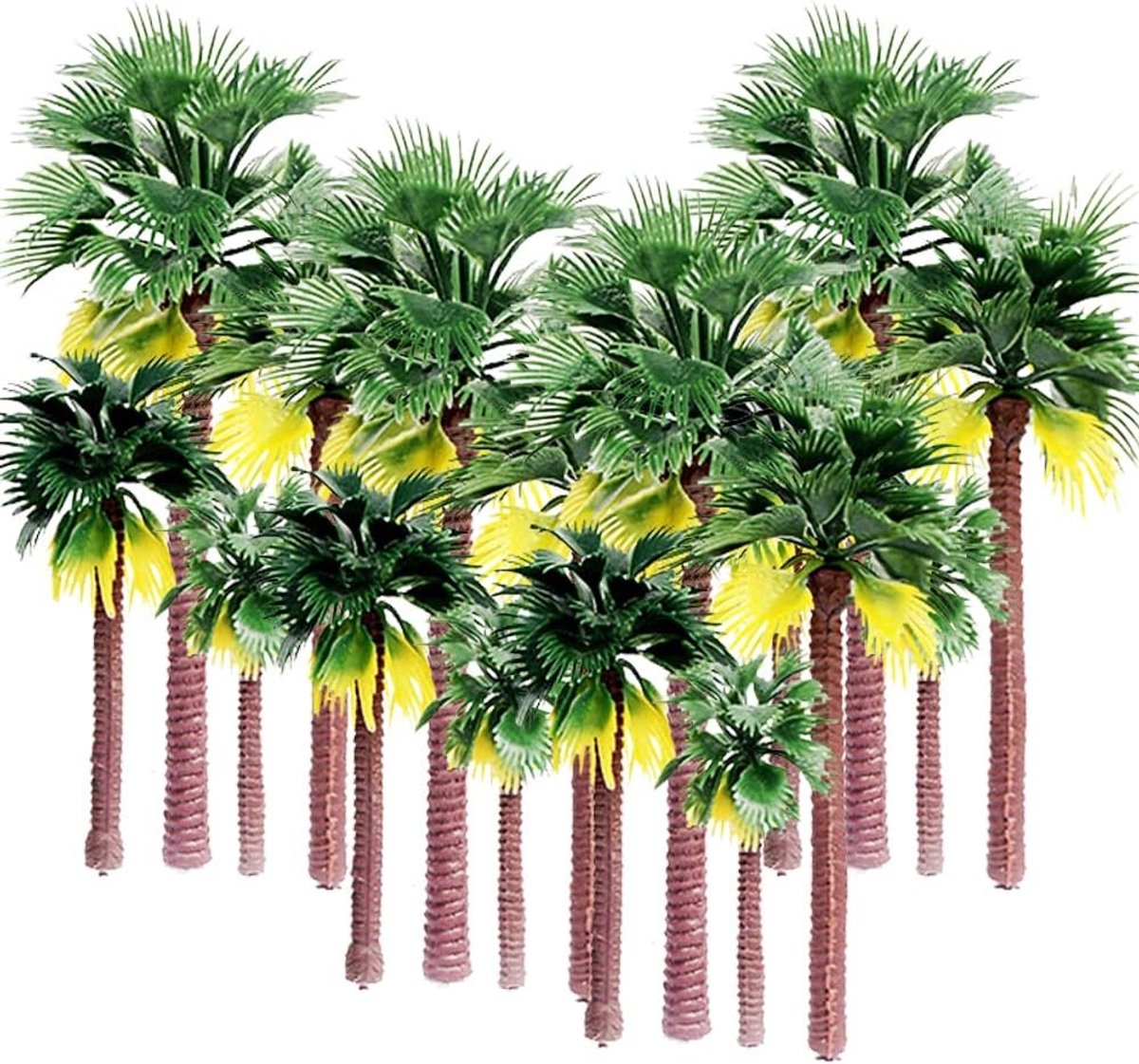 Miniatuur palmboom modellen - 24 stuks plastic kokosnootpalmen voor landschappen, taarten en diorama's