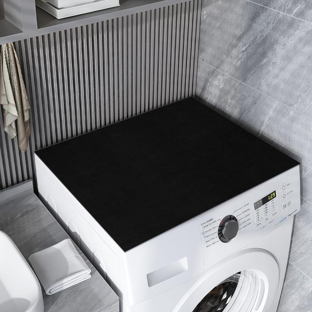 Universele Wasmachine Cover, 60 x 60 cm, Beschermende Pad voor Wasmachine, Droger en Meubels, Zacht en Aanpasbaar, Ideaal voor Kleine Ruimtes en Huishoudelijk Gebruik