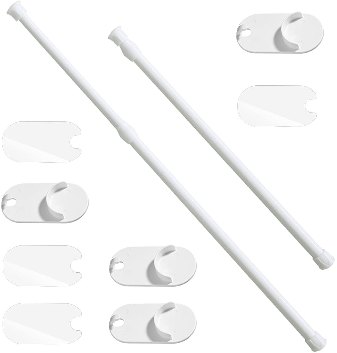 Telescoopstang 40-70 cm - klemstang zonder boren - gordijnroede wit - ideaal voor douchegordijnen - ShopVlot