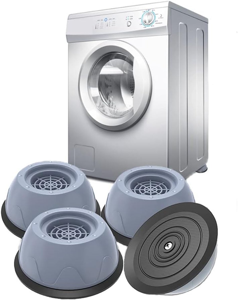 4 Stuks Wasmachine Voet Pads - Antivibratie, Antislip Rubber Pads voor Geluiddemping en Bescherming van Meubels, Universele Vibration Dampers voor Wasmachine, Droger en Koelkast