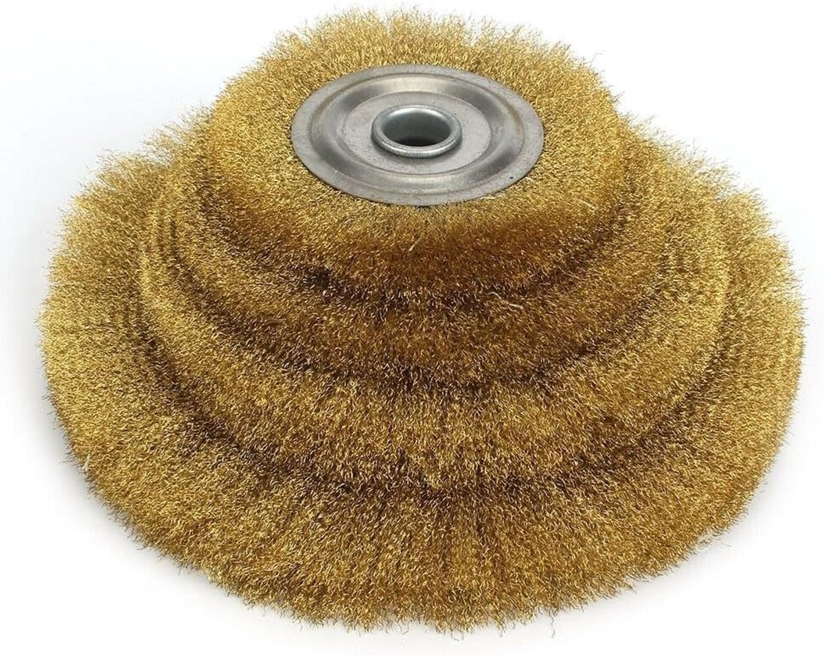 Professionele Zachte Platte Messing Koper Draadborstel Polijstwiel voor Hoge Afwerking en Efficiënte Prestaties (150mmx16mm) - Ideaal voor Metaalbewerking en Schoonmaakwerkzaamheden