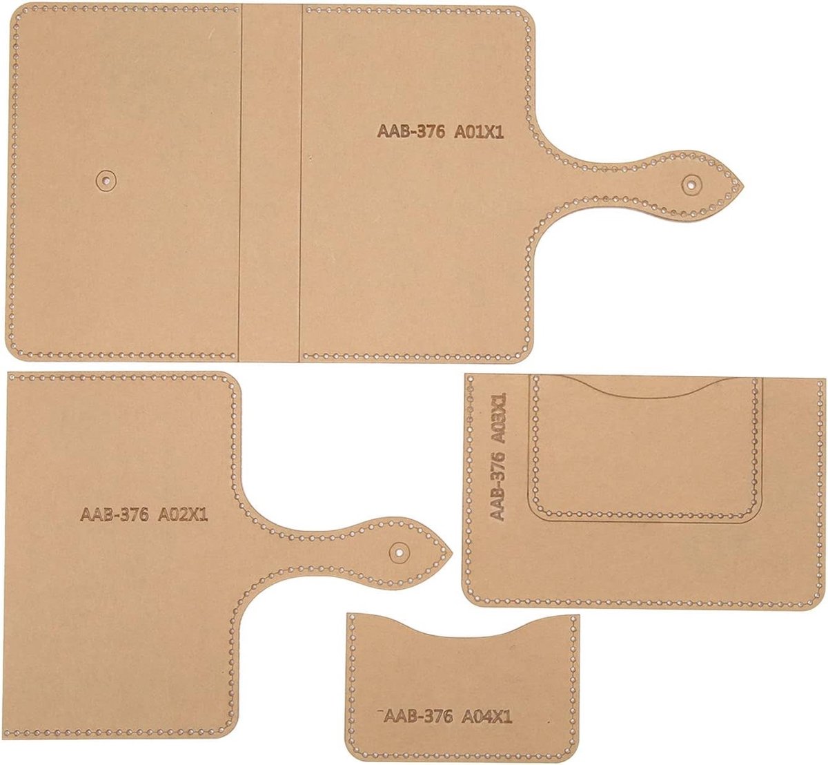 Acryl Sjabloon Set voor Portemonnee en Paspoort Tas - 4 Stuks, Ideaal voor Leer Quilten en DIY Projecten