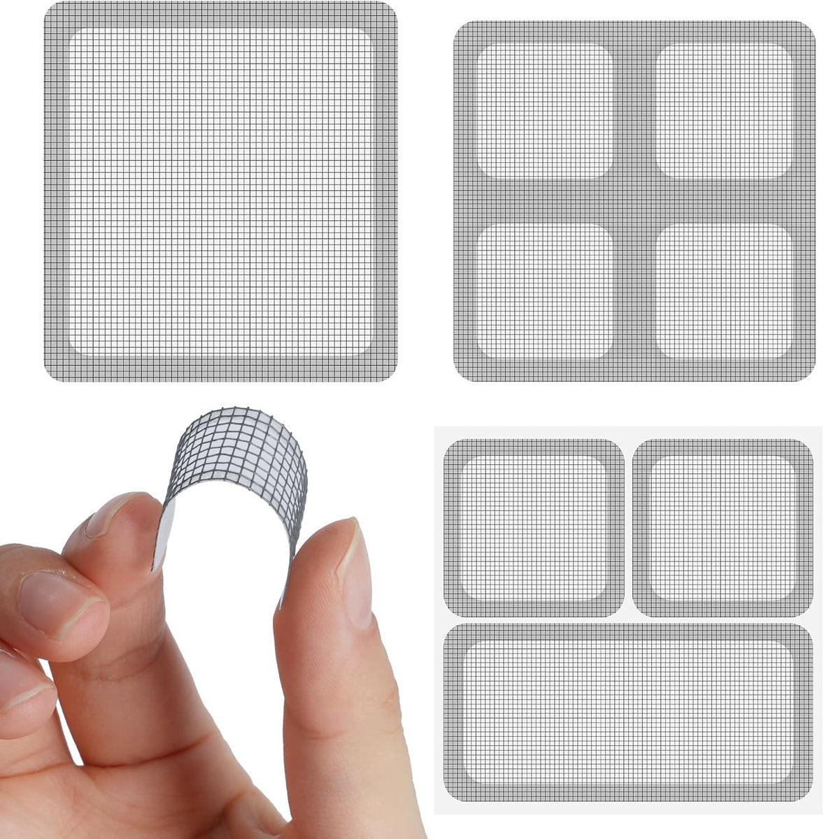Reparatieset voor vliegenramen met 36 onderdelen, sterke zelfklevende glasvezel voor insectenbescherming en deurreparatie