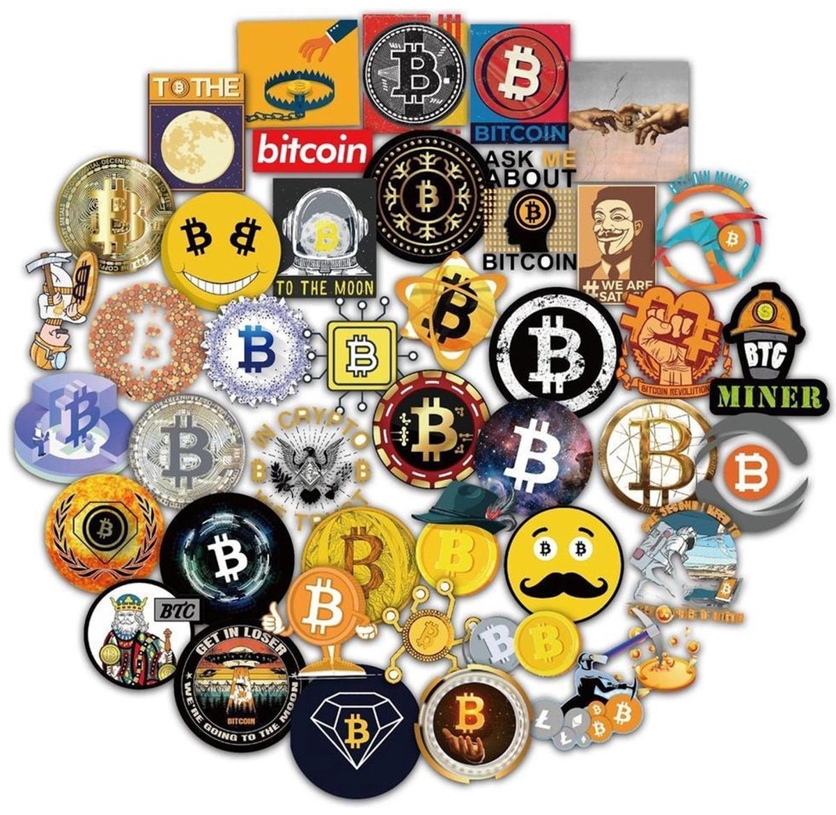 50 Bitcoin Stickers – Crypto & Cryptocurrency