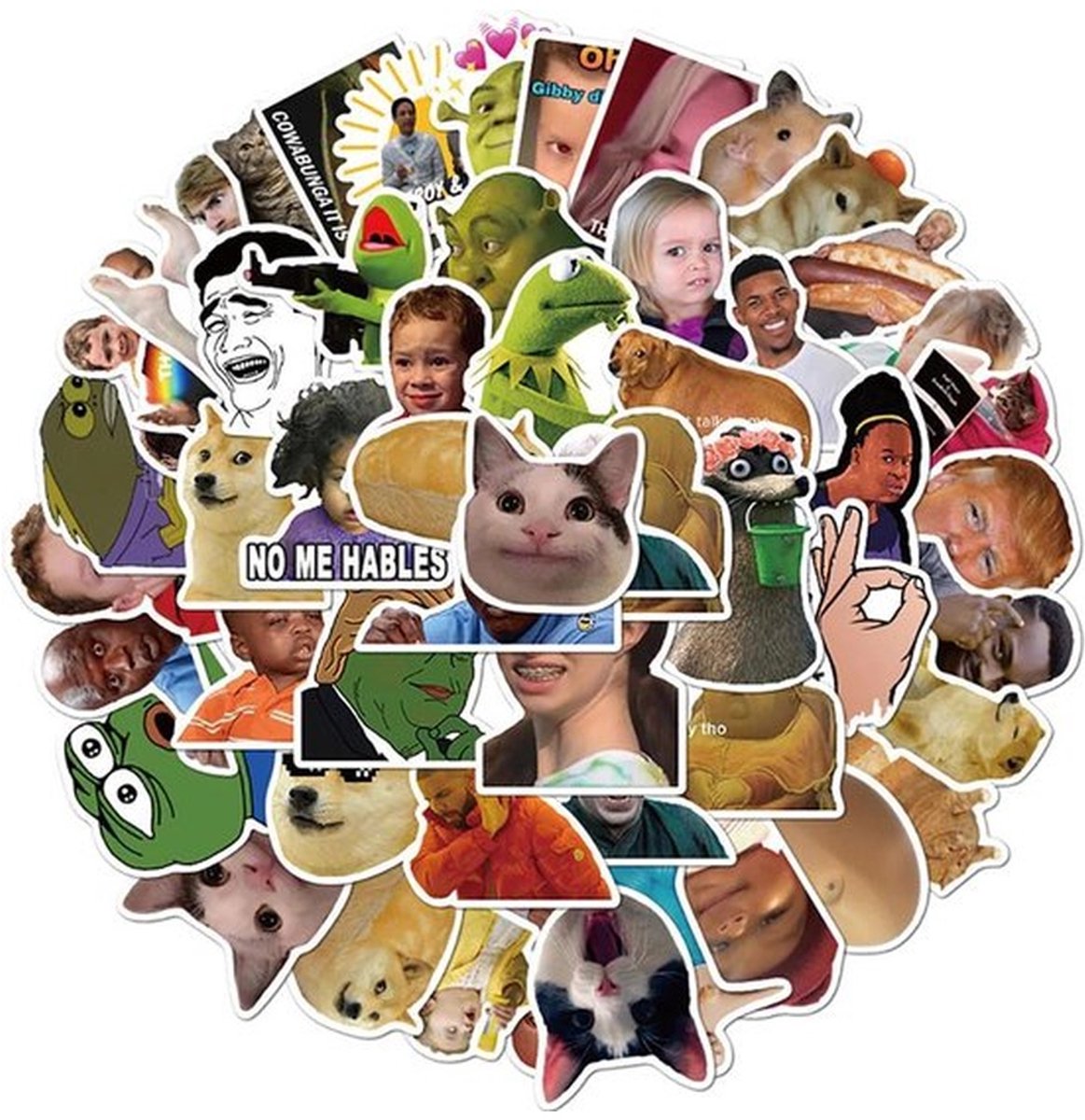 50 Meme Stickers – Bekende Internetmemes & Humor