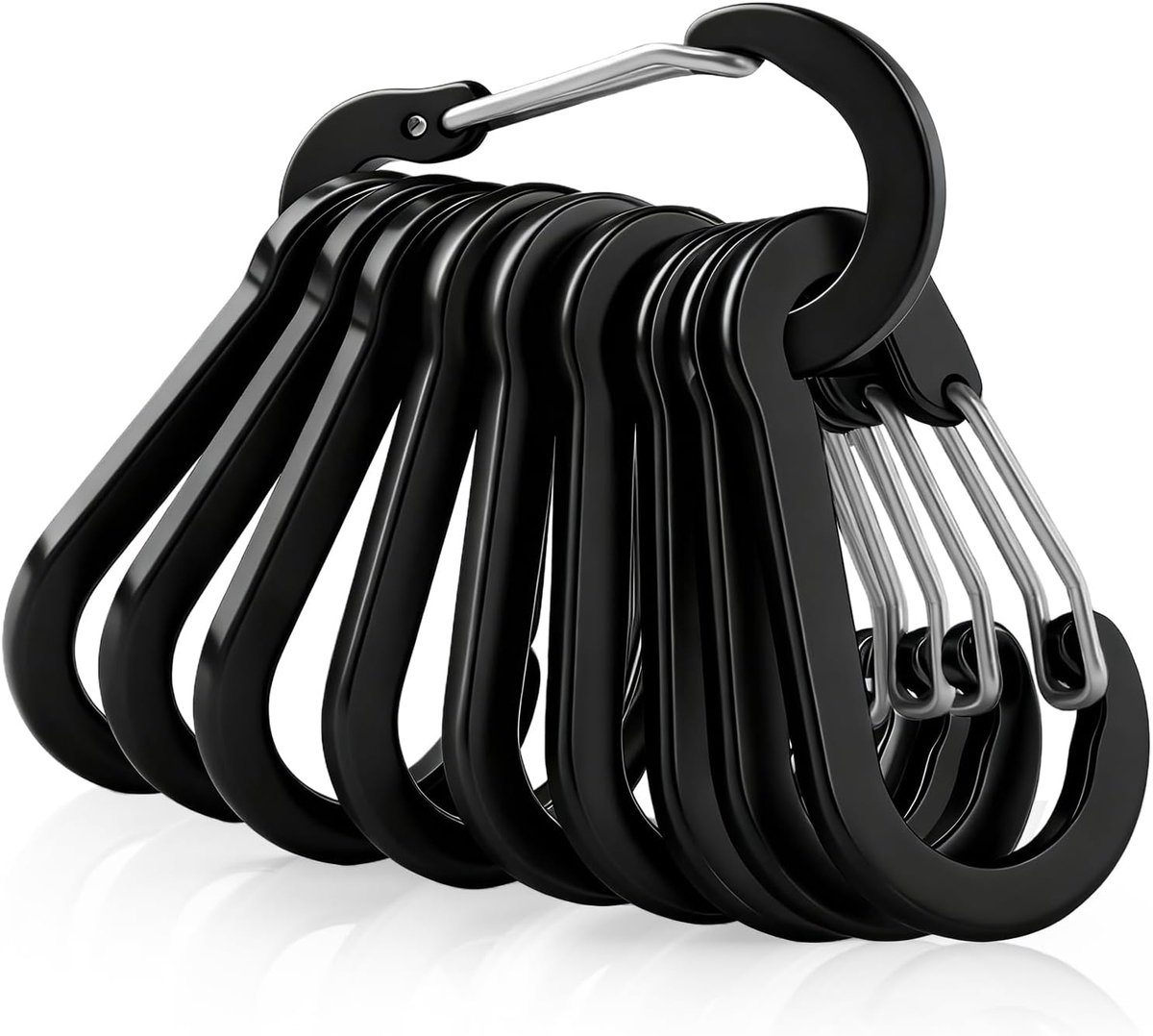 Karabijnhaken 10 stuks - 5 mm diameter aluminium - multifunctioneel - ideaal voor kamperen - ShopVlot