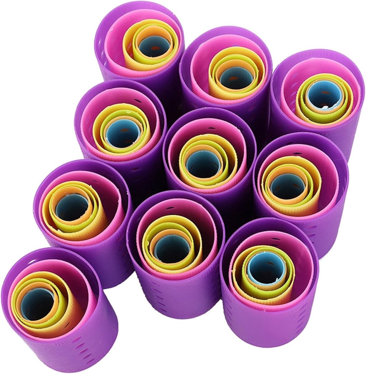141-delige Haarroller Set met 6 Maten, 20 Donsclipjes, 60 Haarpinnen en Haarnet voor Hittevrije Krullen en Haarstylingshulpmiddelen voor Vrouwen