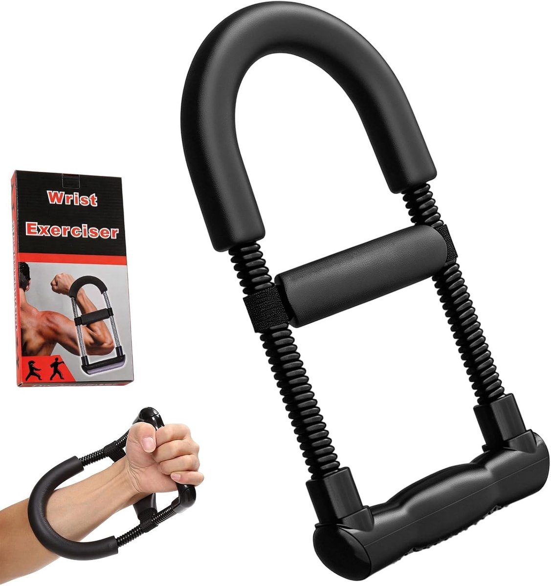 Verstelbaar spiertrainingsapparaat voor onderarm en pols, ideaal voor fysiotherapie, atleten en muzikanten, 26 x 14,5 cm, uniseks en effectief voor krachttraining