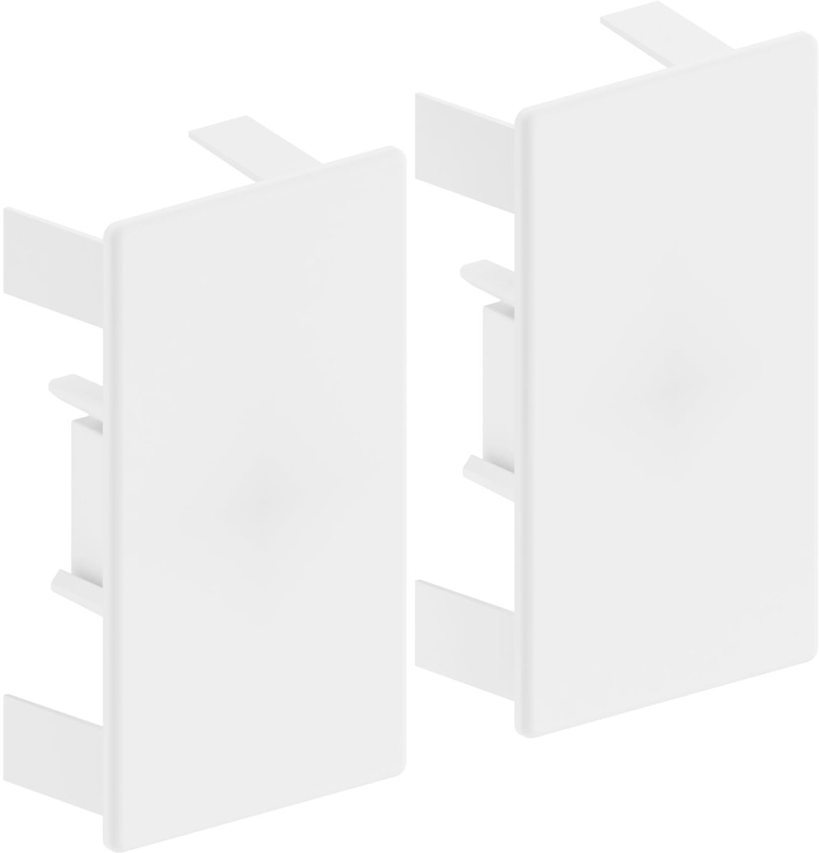 Eindkappen kabelgoot 60 x 110 mm - wit - voor eenvoudige montage - bescherming tegen stof - ShopVlot