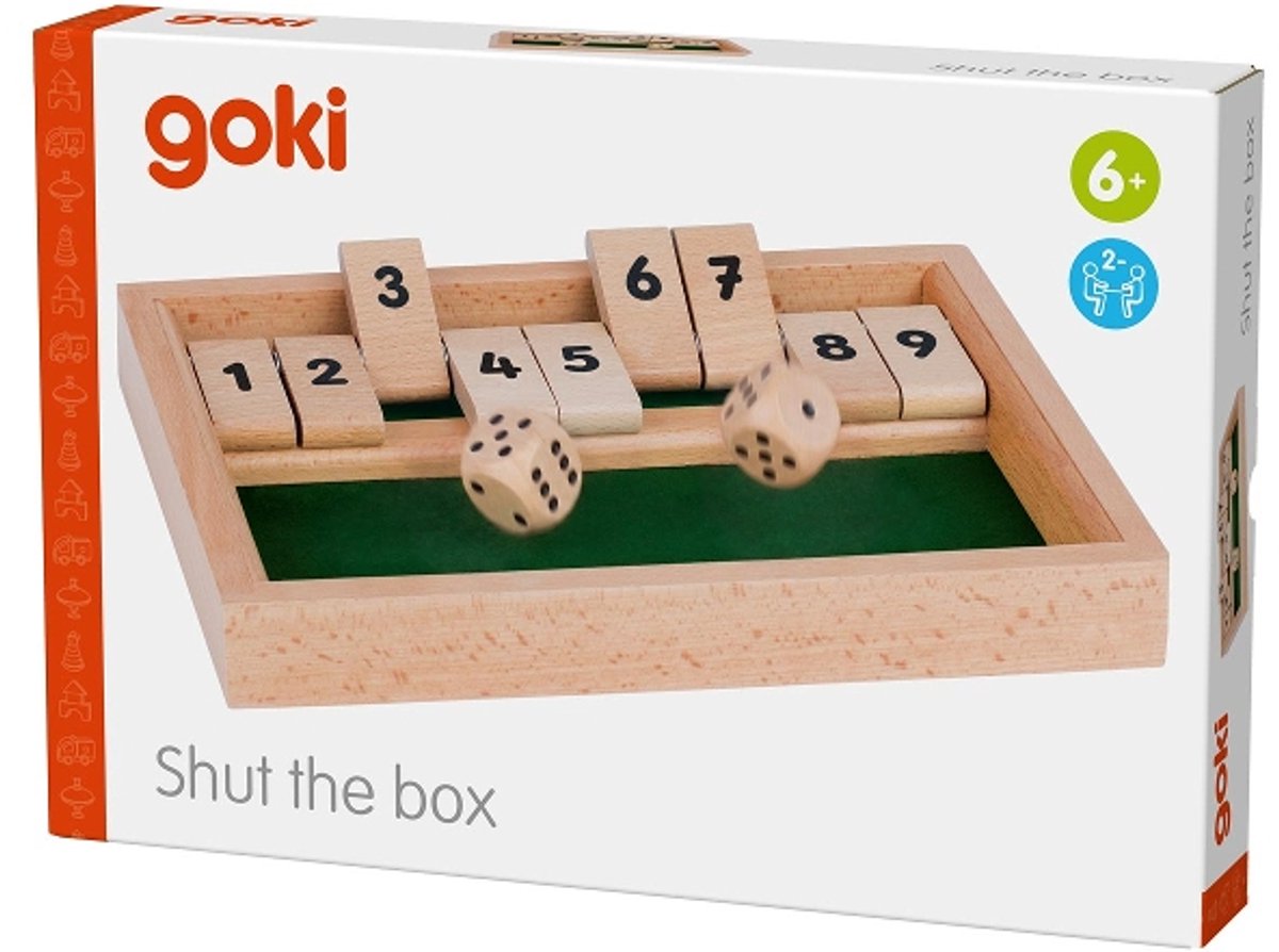 GOKI Dobbelspel - Shut The Box - 17,5X25,5X3,2Cm - Hout - 6 Jaar — cadeau in Spellen & Speelgoed - foto 2