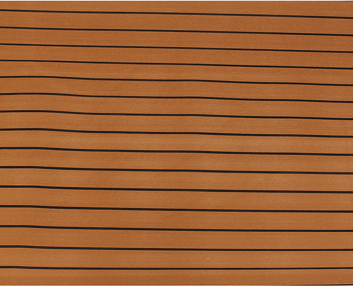 SONNENH Zelfklevende EVA bootvloer 240 x 120 cm - 6 mm - lichtbruin met zwarte lijnen - antislip teaklook