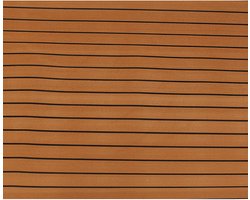 SONNENH Zelfklevende EVA bootvloer 240 x 120 cm - 6 mm - lichtbruin met zwarte lijnen - antislip teaklook
