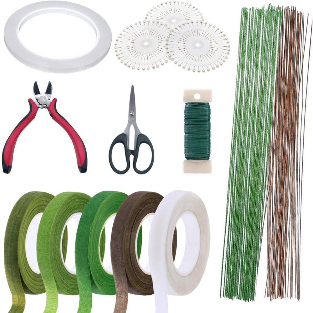 12-delige Bloemschikset met Gereedschap voor Bruidsboeketten, Draadknipper en Balpen voor Bloemarrangementen