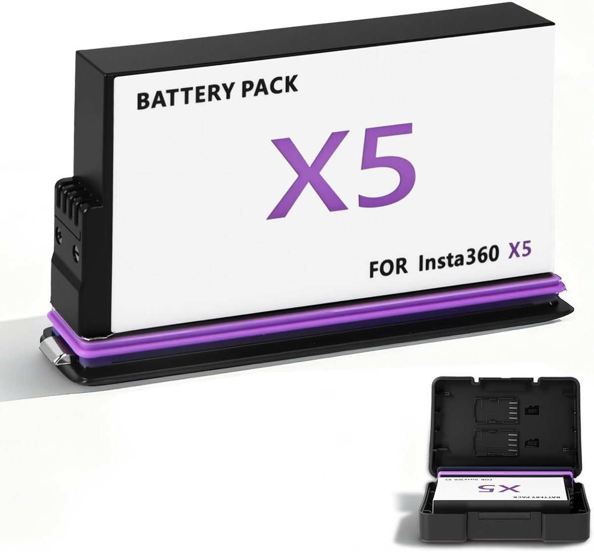 Oplaadbare Lithium Batterij 2800mAh voor Insta-360 X5, 2 Stuks, Hoge Kwaliteit Camera Accu's en Accessoires
