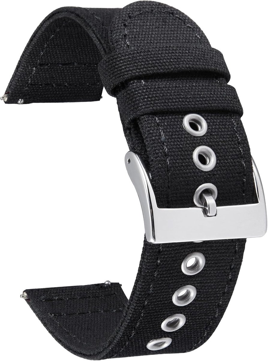 BINLUN Quick Release Canvas Watch Straps 18mm 20mm 22mm 24mm Fabric Watch Straps Replacement for Men and Women with - ShopVlot
