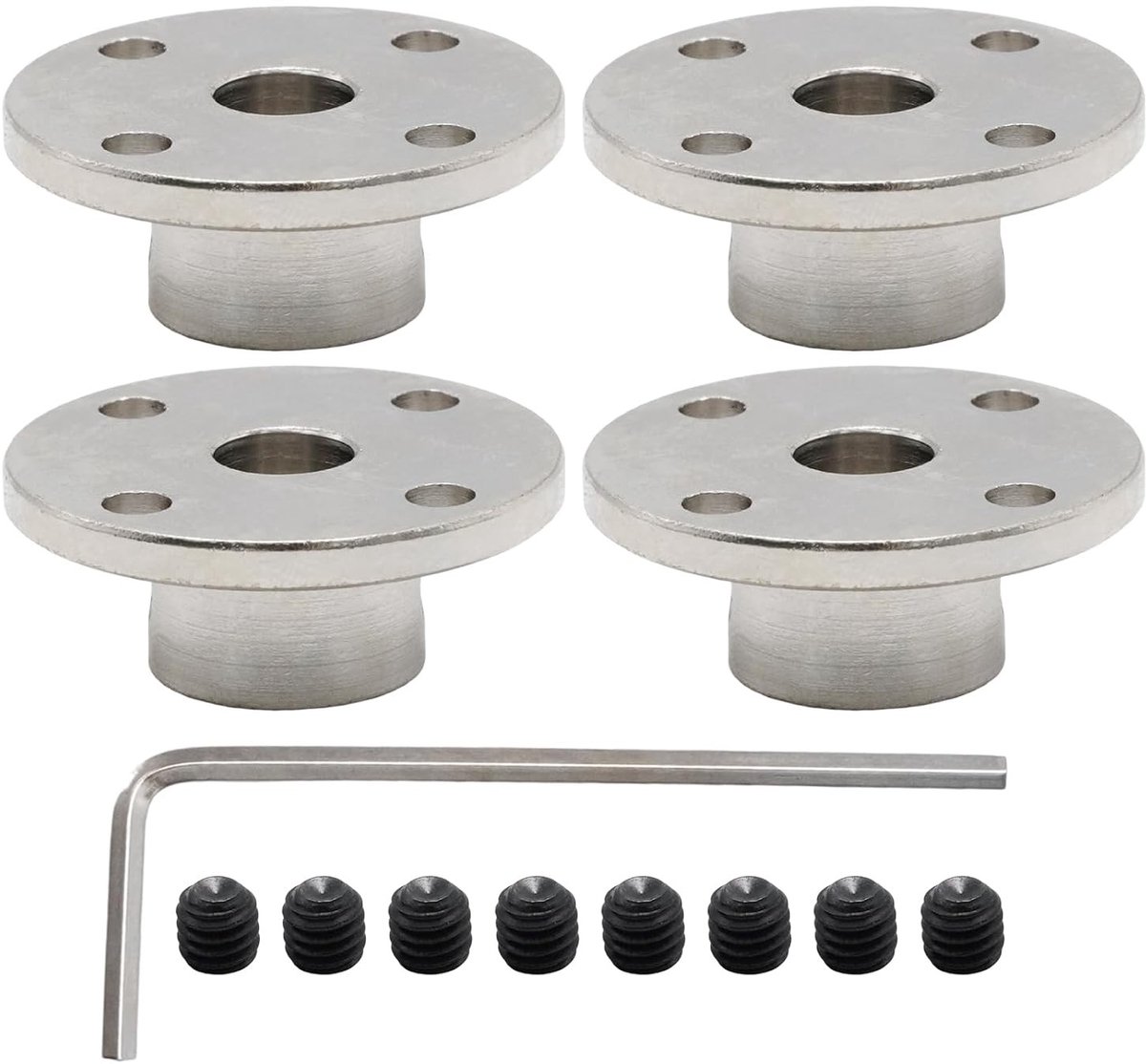 4-delige 8mm Flenskoppeling Set voor DIY RC Modelmotoren met Montagebouten en Inbussleutel, Perfect voor Hobbyprojecten en Modelbouw