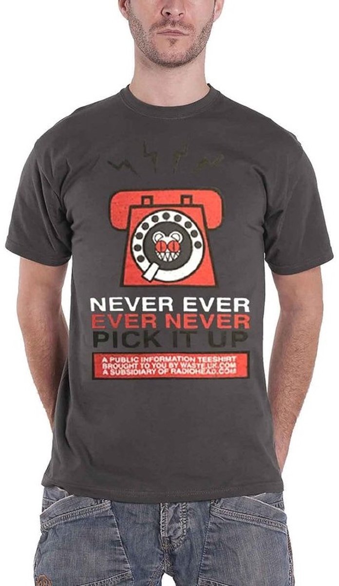 Band T-shirt - Muziekshirt - Vrije Tijd - Officieel Gelicentieerd - 24x22x2cm - Antracietgrijs