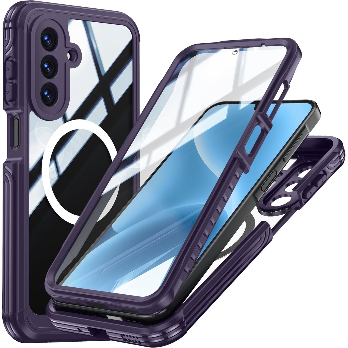 Samsung A17 Robuuste Telefoonhoes: 360 Volledige Bescherming, Schokbestendig, Stofdicht en Magnetisch Oplaadbaar