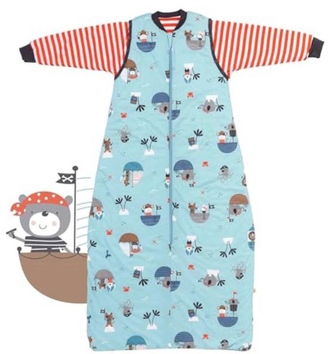 Kinderslaapzak met Afneembare Mouwen en Voeten - 130 cm - Piraten Design - 2.5 Tog
