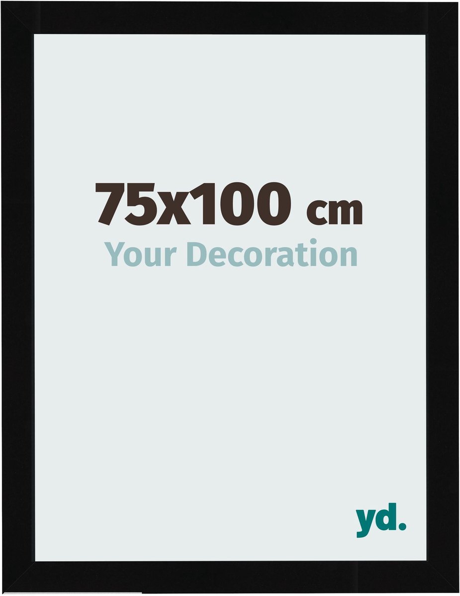 Your Decoration - Fotolijst 75x100 cm - MDF - Zwart Hoogglans - Bologna