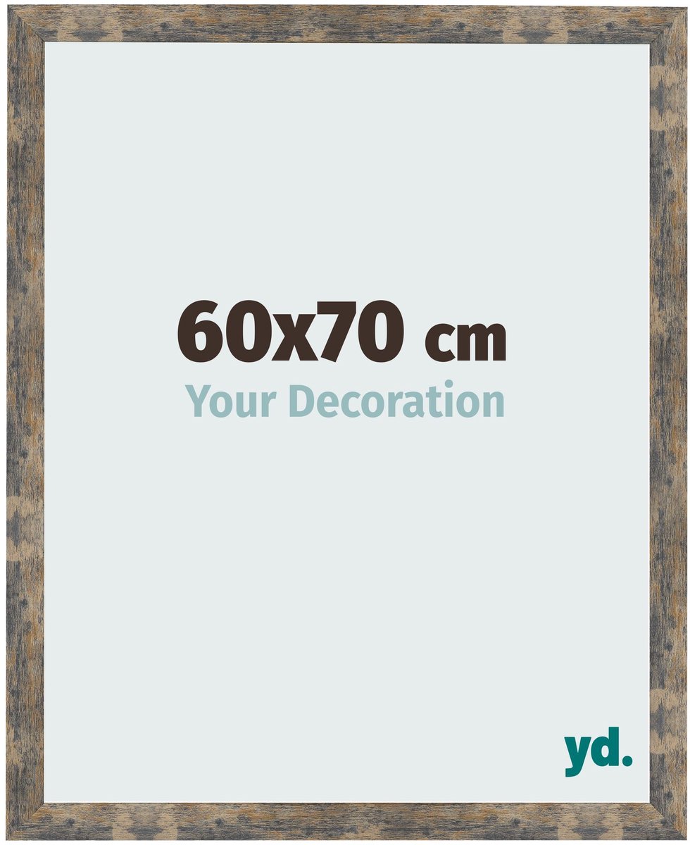 Your Decoration - Fotolijst 60x70 cm - MDF - Blauw Goud Gemeleerd - Bologna
