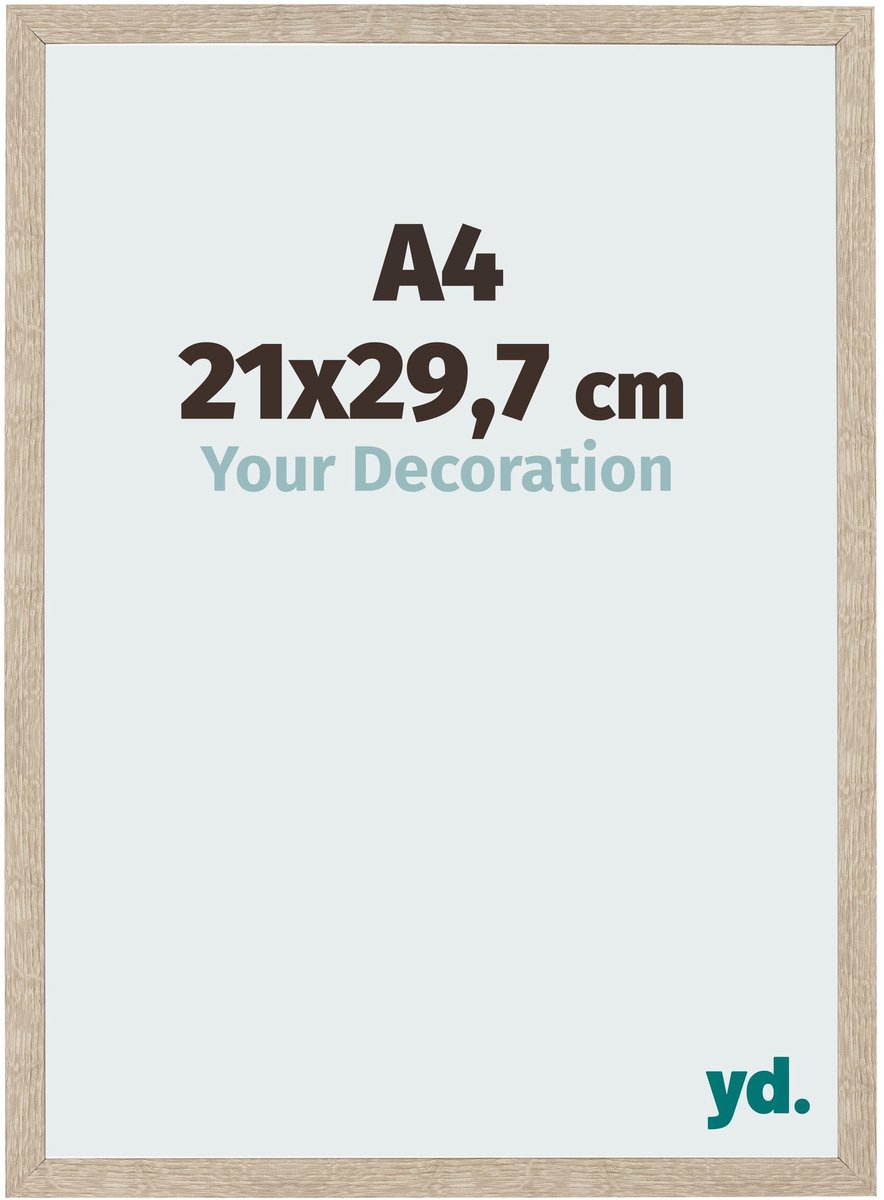 Your Decoration - Fotolijst A4 21x 29,7 cm - MDF - Sonoma Eiken - Bologna